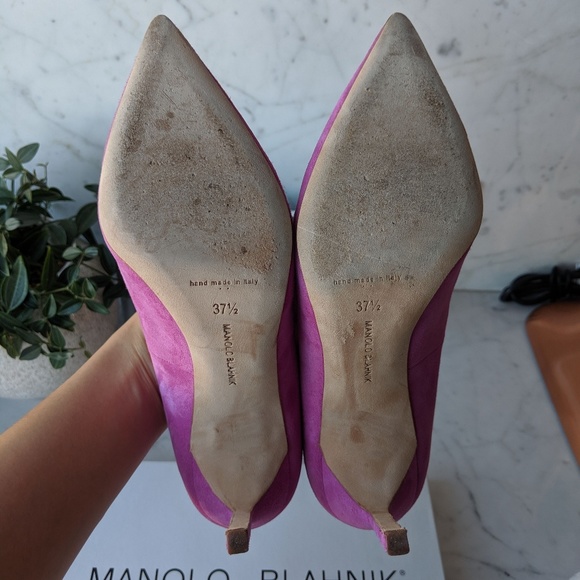 Manolo Blahnik suede BB pump 105 pink - Picture 8 of 8